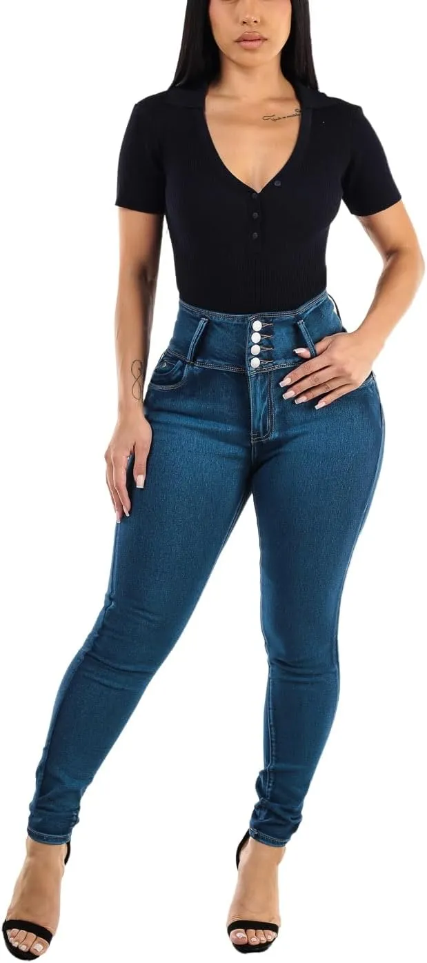 Moda Xpress Super High Waisted Butt Lifting Jeans for Women - Levanta Cola Skinny Jeans