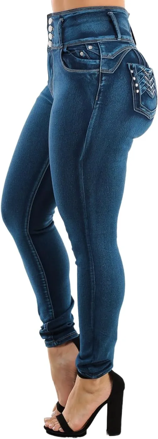 Moda Xpress Super High Waisted Butt Lifting Jeans for Women - Levanta Cola Skinny Jeans