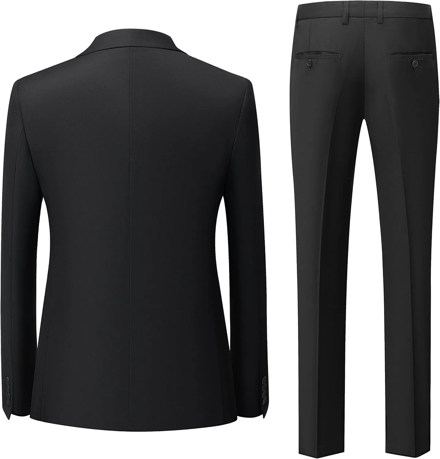 MOGU Mens 3 Piece Suit Slim Fit Tuxedo for Homecoming Wedding Prom Blazer Jacket Vest Pants with Tie Set