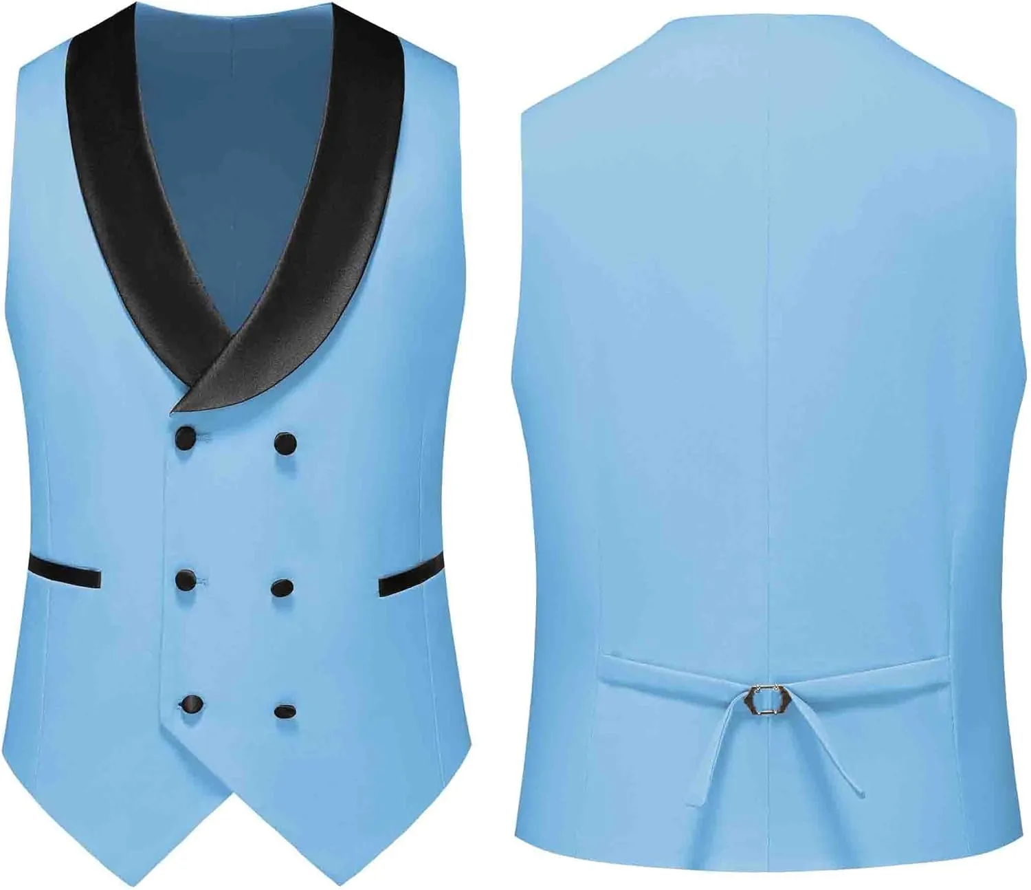 MOGU Mens Tuxedo Suit Set 3 Piece Slim Fit Prom Dinner Blazer Vest Pants Suit Set