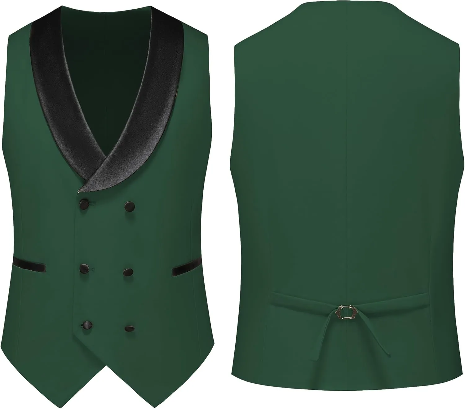 MOGU Mens Tuxedo Suit Set 3 Piece Slim Fit Prom Dinner Blazer Vest Pants Suit Set