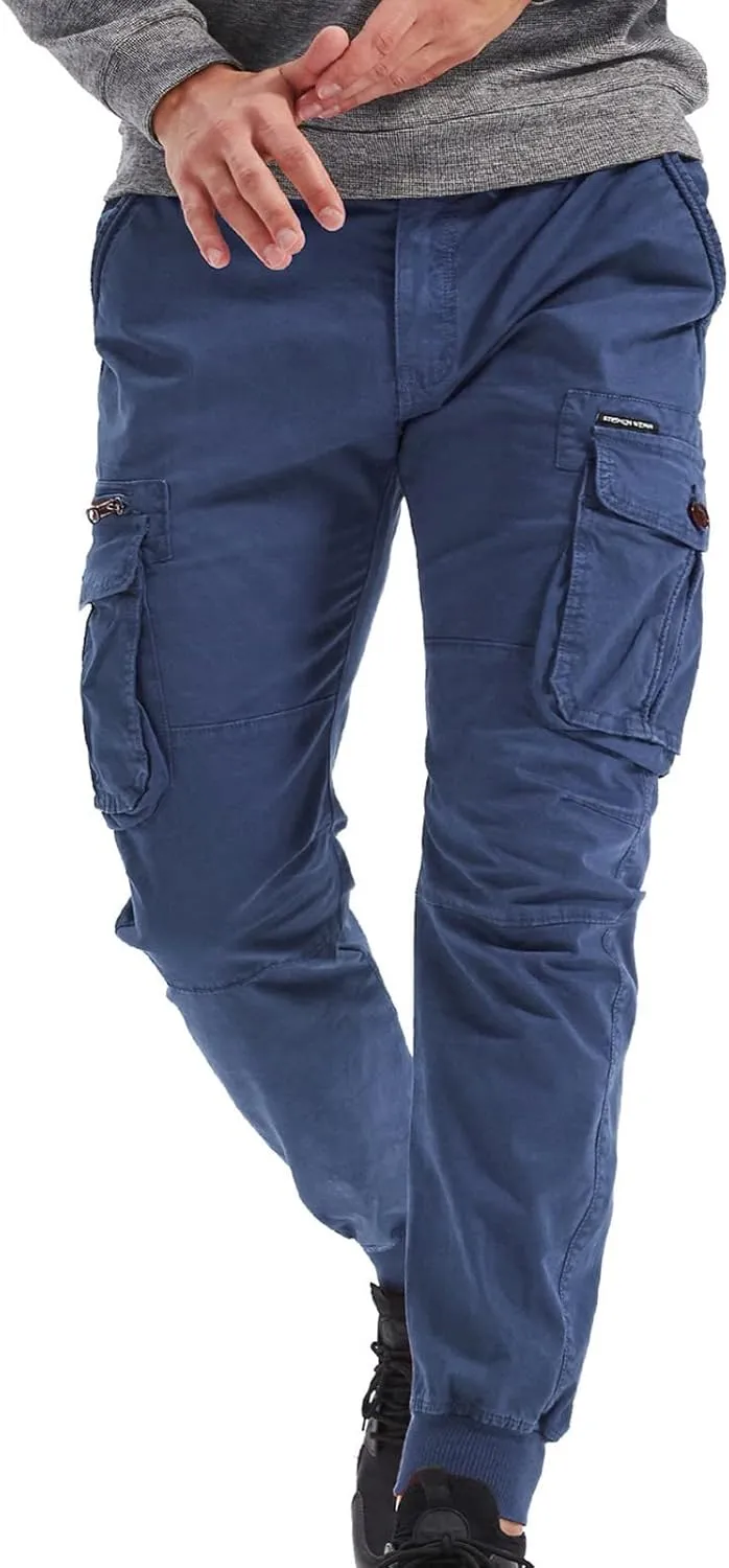 Muscularfit Men Sweatpants Cotton Drawstring Multi Pockets Cargo Pants for Men Outdoor Fashion Casual Joggers Athletic Pants