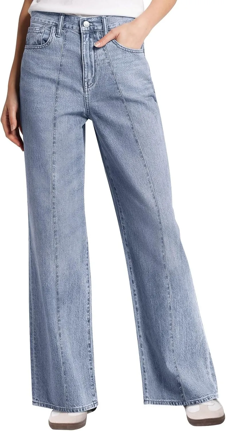 NIMIN Wide Leg Jeans for Women High Waisted Baggy Denim Pants Straight Leg Casual Jeans with Pockets