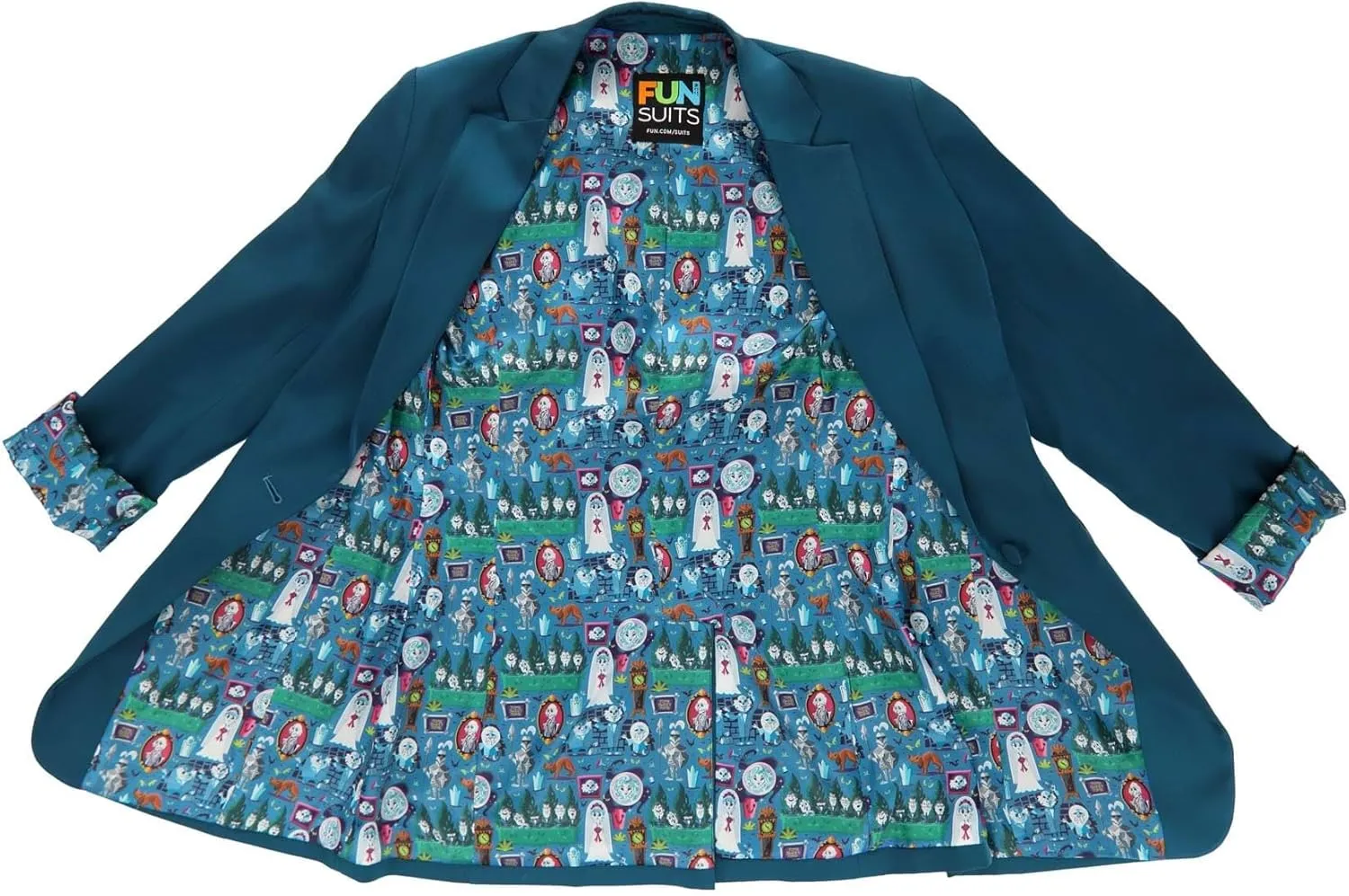Officially Licensed Disney Haunted Mansion Women's Blazer, Long Sleeved Open Front Business Casual Work Office Jacket