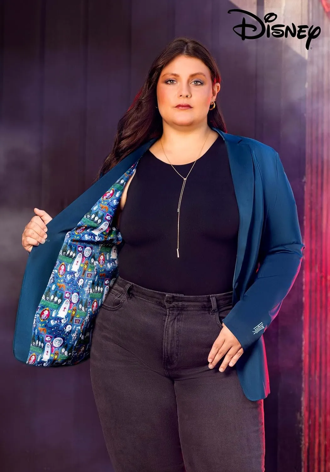Officially Licensed Disney Haunted Mansion Women's Blazer, Long Sleeved Open Front Business Casual Work Office Jacket