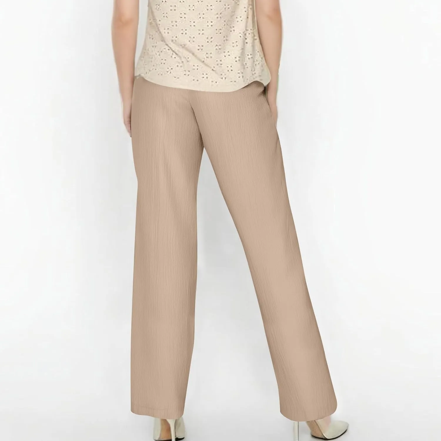 Oversized Wide Leg Pants Woman Baggy Elastic High Waisted Linen Trousers Pants Summer Boho Flowy Pants with Pockets