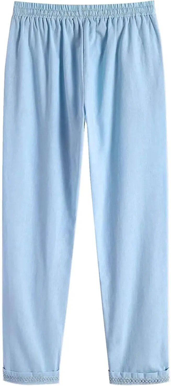 Pants Linen Women Summer Cotton Linen Summer Pant Womens Lightweight Cotton Trousers for Summer