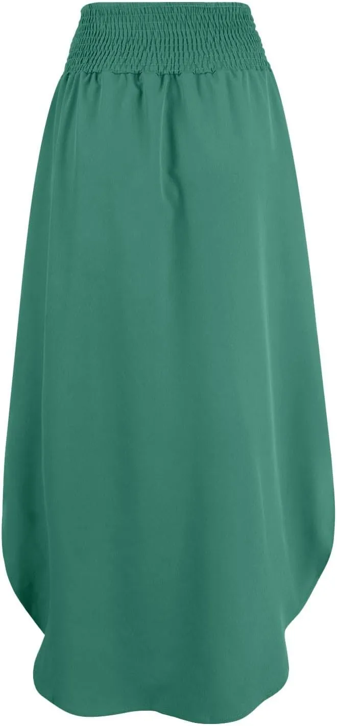 Plus Size Skirt Flowy High Waisted Maxi Skirts Asymmetrical Tummy Control with Slit for Women Casual Trendy Summer