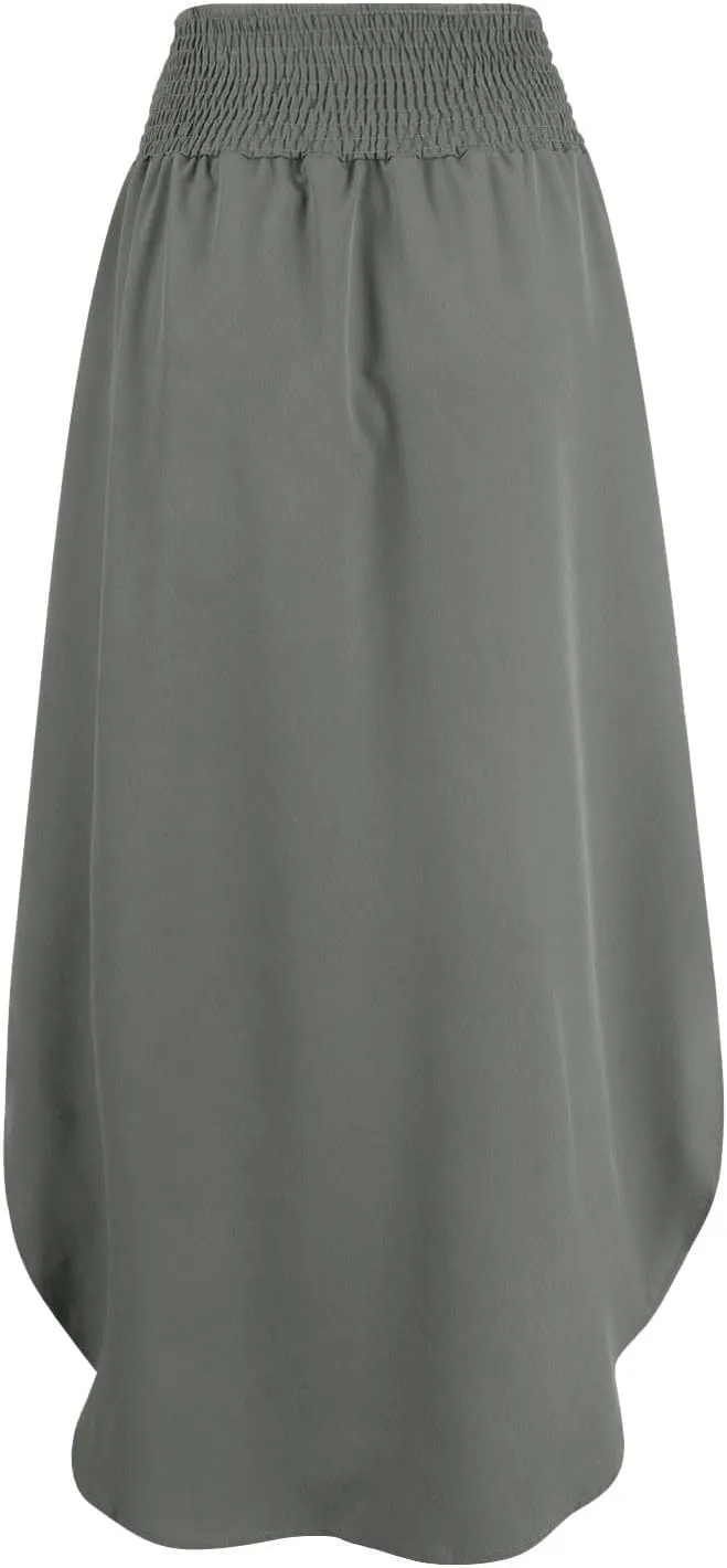 Plus Size Skirt Flowy High Waisted Maxi Skirts Asymmetrical Tummy Control with Slit for Women Casual Trendy Summer