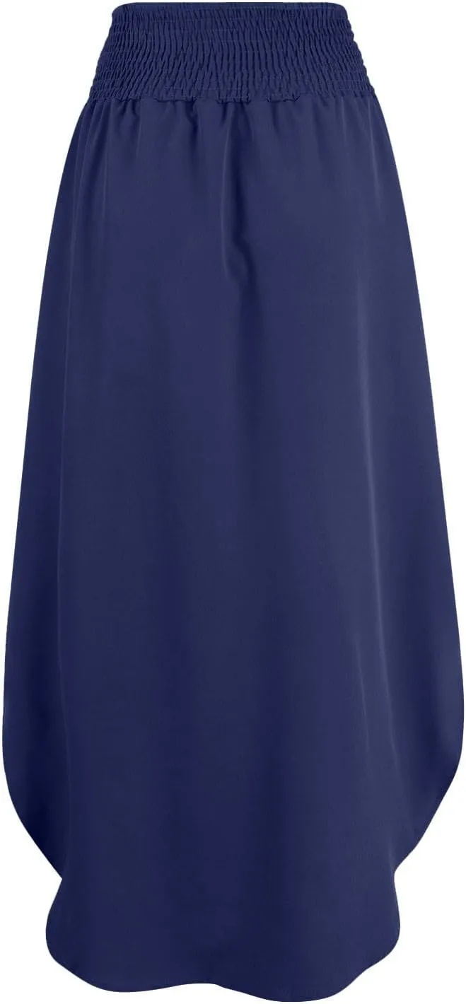 Plus Size Skirt Flowy High Waisted Maxi Skirts Asymmetrical Tummy Control with Slit for Women Casual Trendy Summer