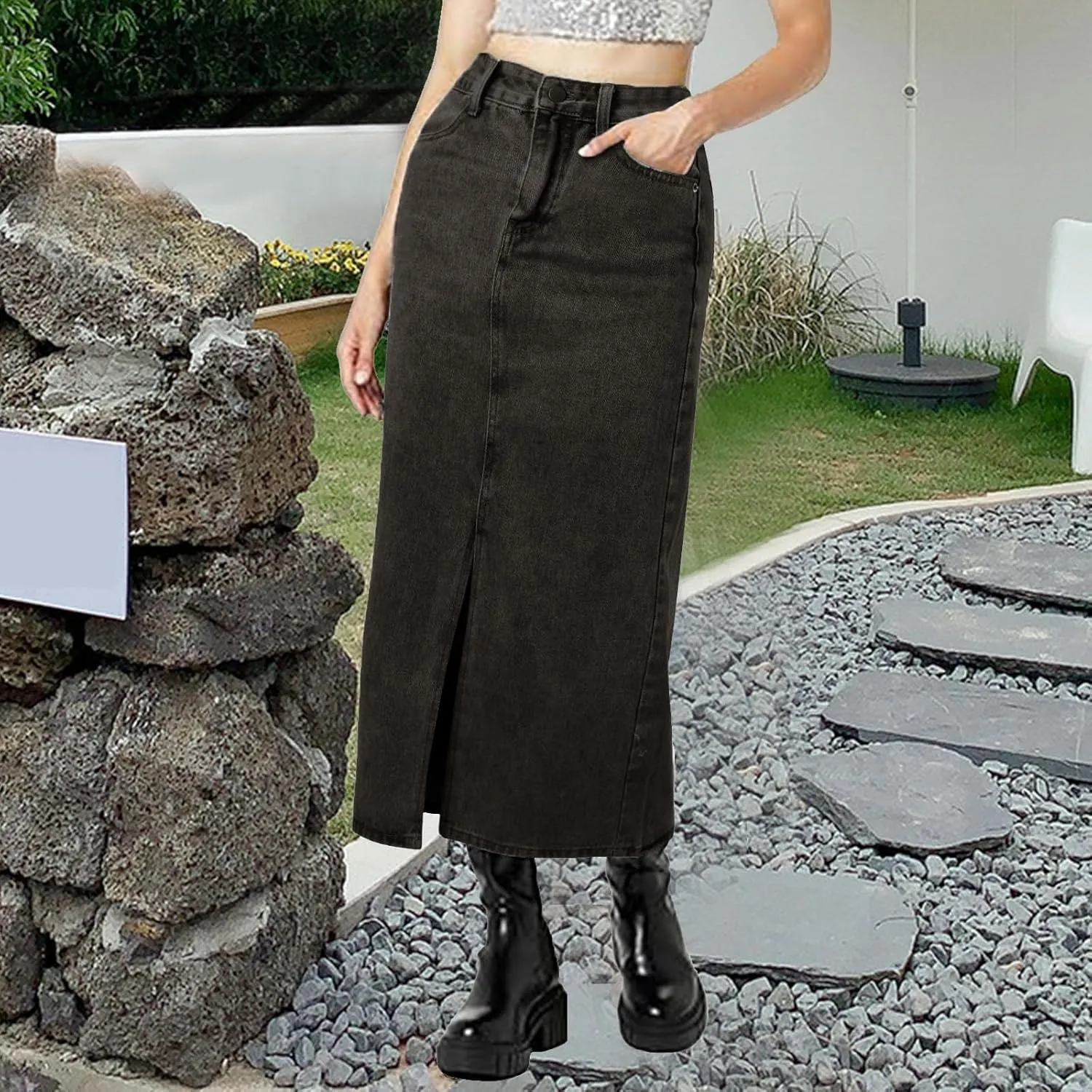 Pure Desire Denim Half Skirt Women's High Waist Wrapped Hip Skirt Summer New Vintage Extra Long Bed Skirt Full 21