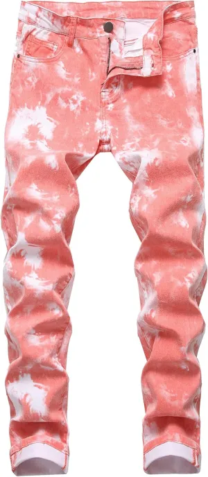 RANMCC Men's Printed Stretch Skinny Jeans Premium Slim Fit Fashionable Designs Denim Pants Jeans