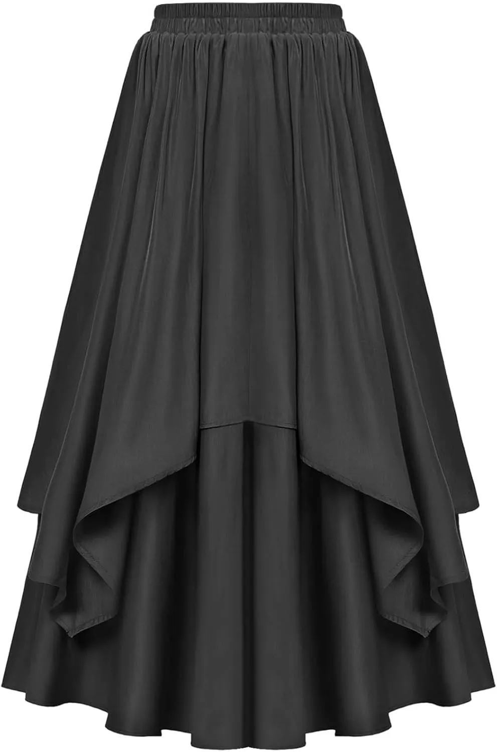 Renaissance Maxi Skirts for Women Elastic High Waist Double Layered A-Line Skirts Vintage Pleated Skirt with Pockets