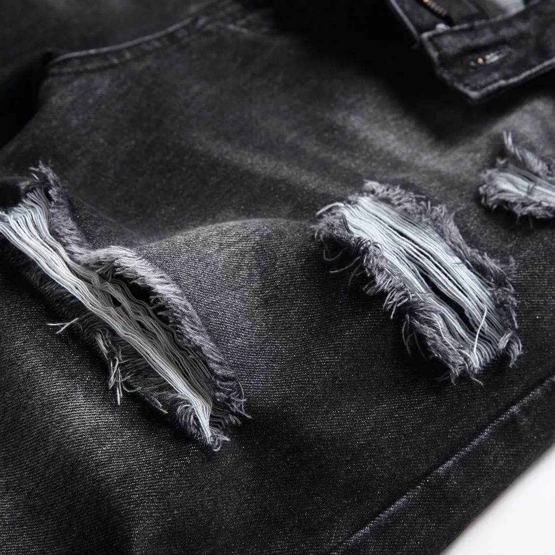 Ripped Jeans for Men Slim Denim Regular Fit Tapered Leg Distressed Destroyed Pants Mens Jeans with Hole