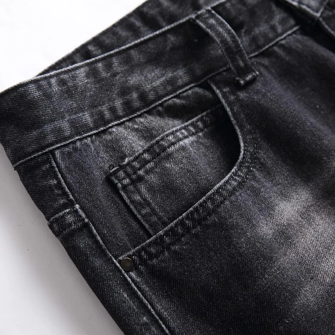 Ripped Jeans for Men Slim Denim Regular Fit Tapered Leg Distressed Destroyed Pants Mens Jeans with Hole
