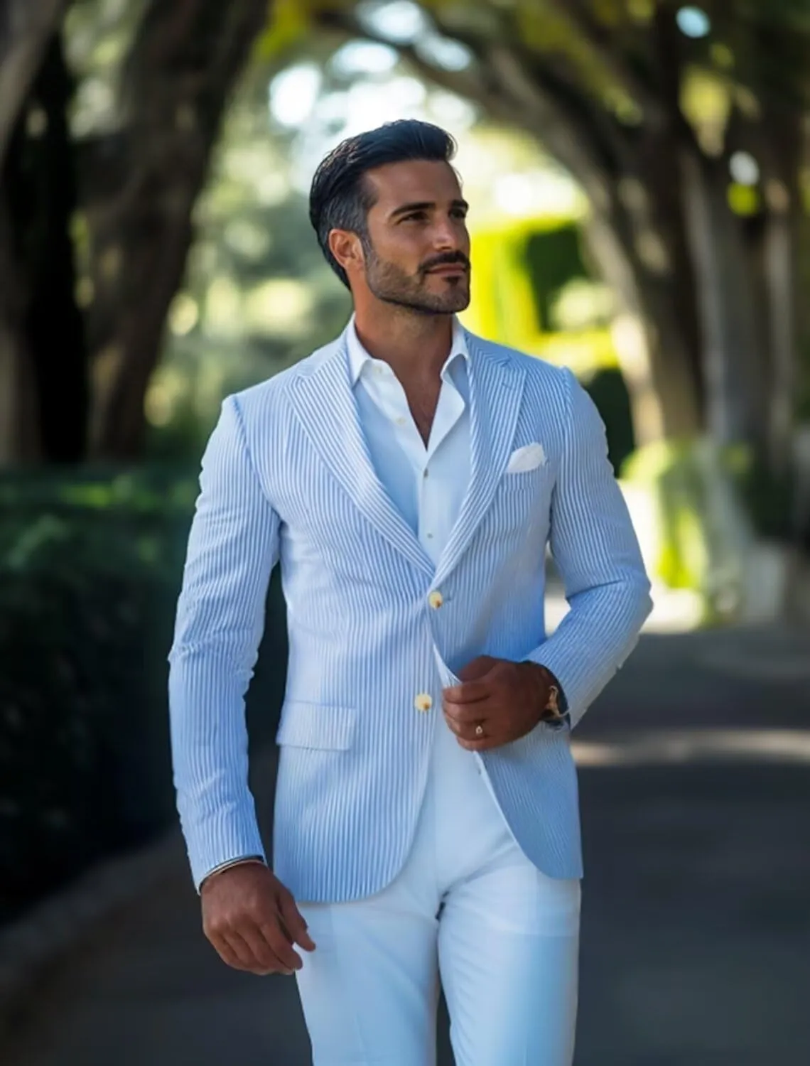 Seersucker Men's Blazer Lightweight Sport Coat and Blazers Solid Casual Two Botton Suit Jackets for Men