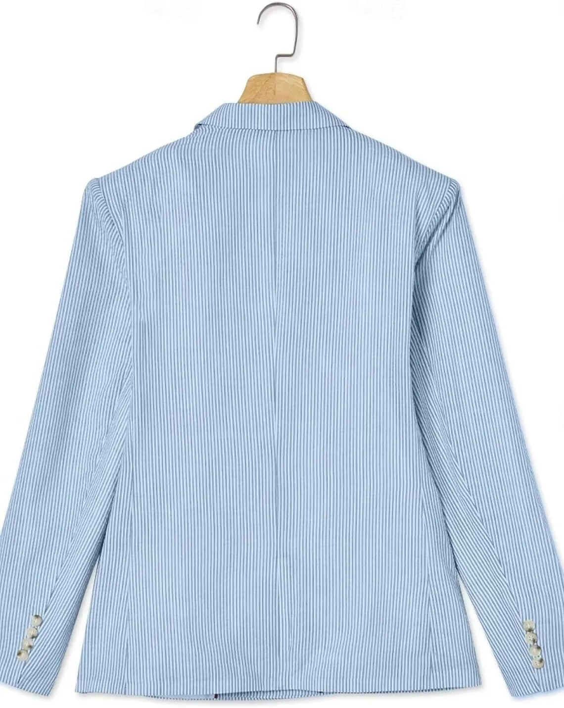 Seersucker Men's Blazer Lightweight Sport Coat and Blazers Solid Casual Two Botton Suit Jackets for Men