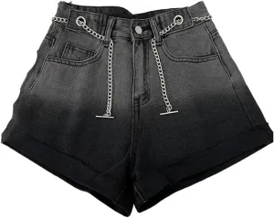 Shorts Student Denim Shorts Fashion Women Gradient Color Jeans Hot Pants Rhinestone Jeans