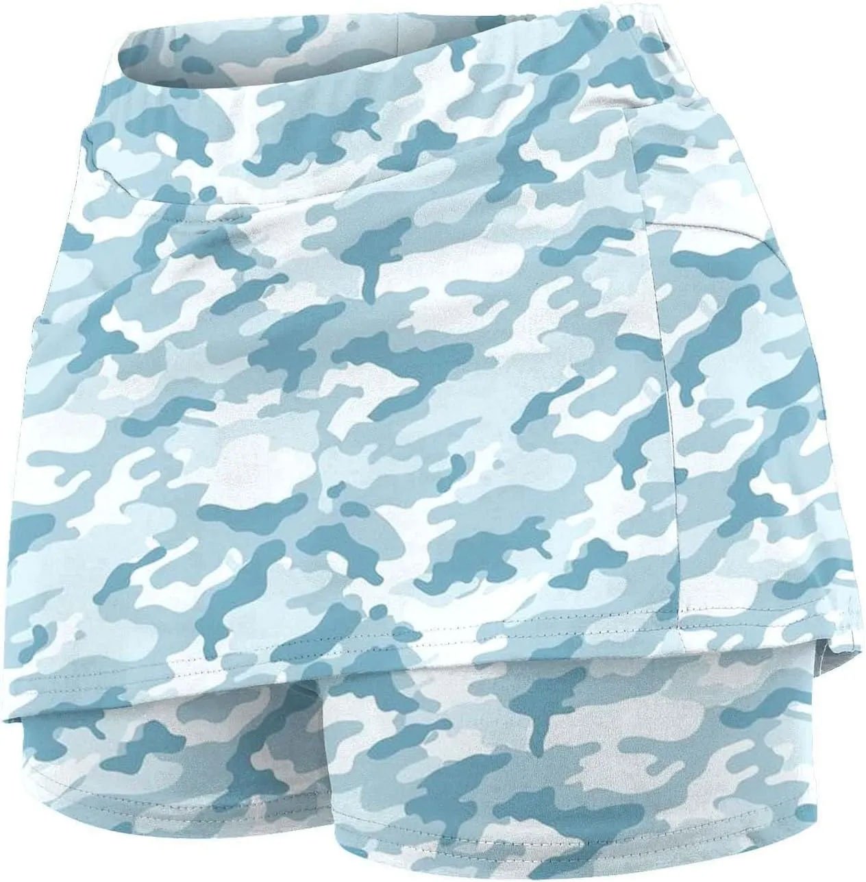 Skorts for Woman Athleisure Skirt with Pockets Camouflage Printed Mid Rise Skirts Tennis Tummy Control High Waisted