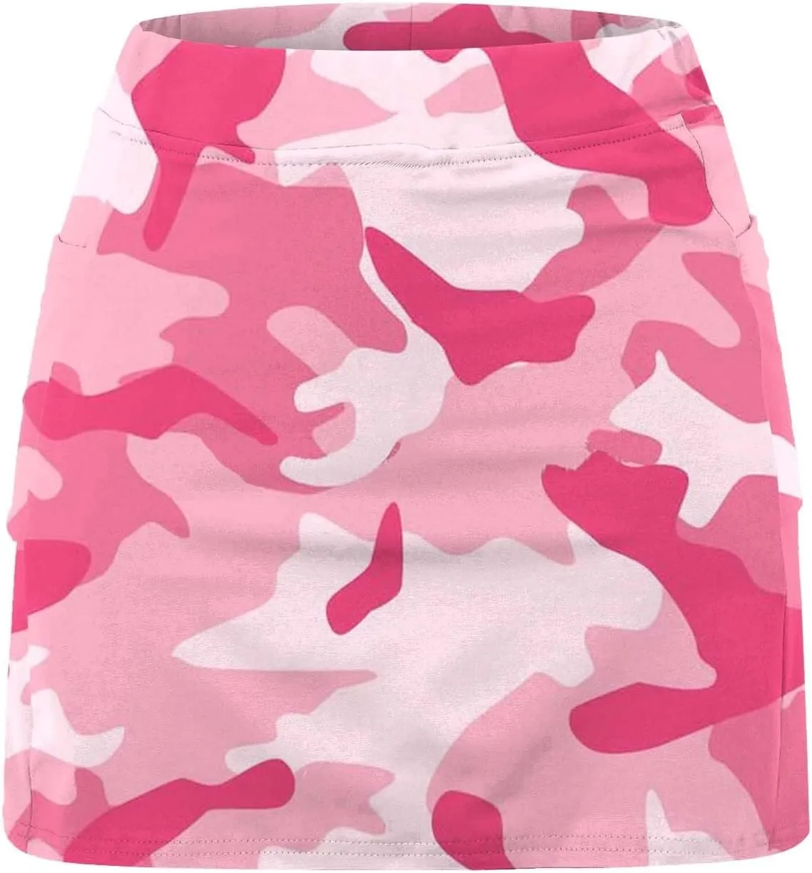 Skorts for Woman Athleisure Skirt with Pockets Camouflage Printed Mid Rise Skirts Tennis Tummy Control High Waisted