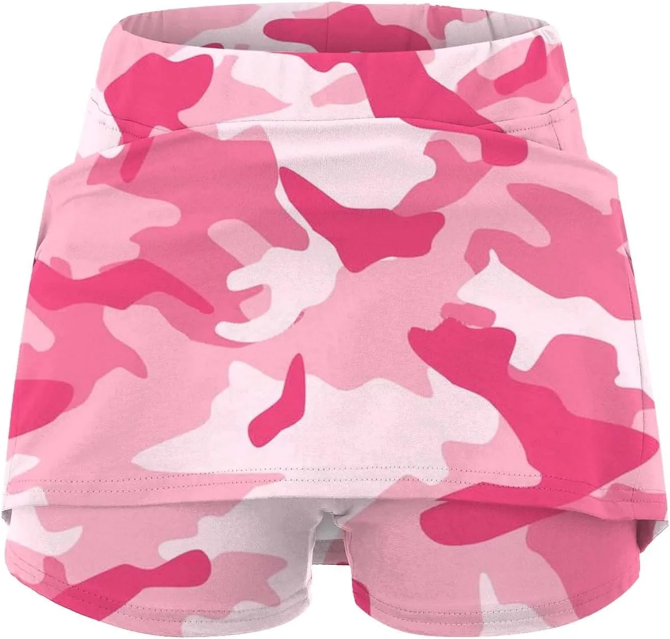 Skorts for Woman Athleisure Skirt with Pockets Camouflage Printed Mid Rise Skirts Tennis Tummy Control High Waisted