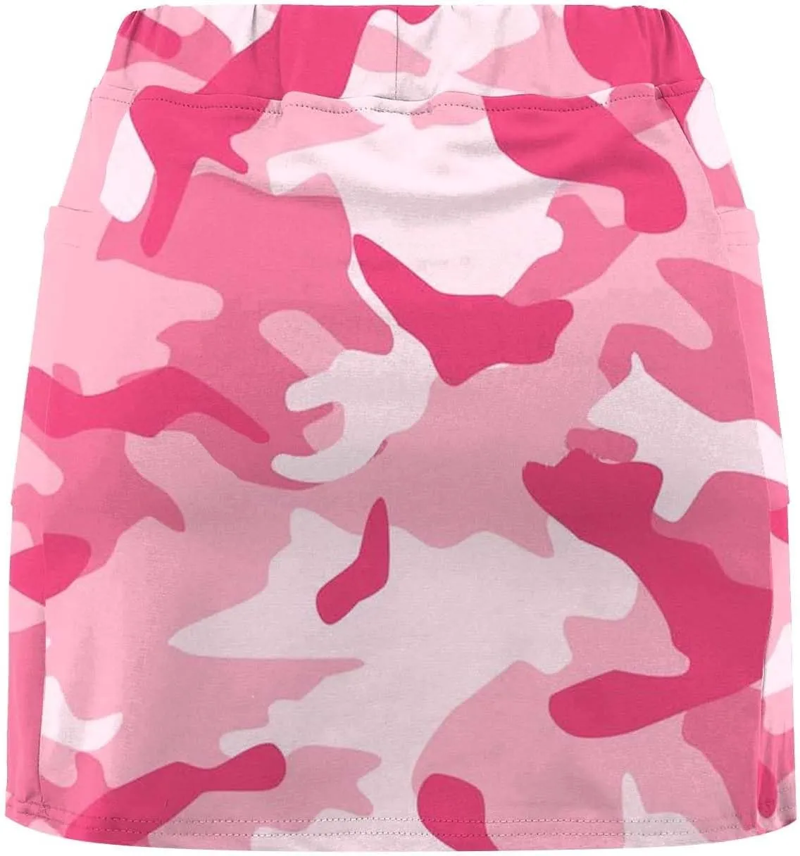 Skorts for Woman Athleisure Skirt with Pockets Camouflage Printed Mid Rise Skirts Tennis Tummy Control High Waisted