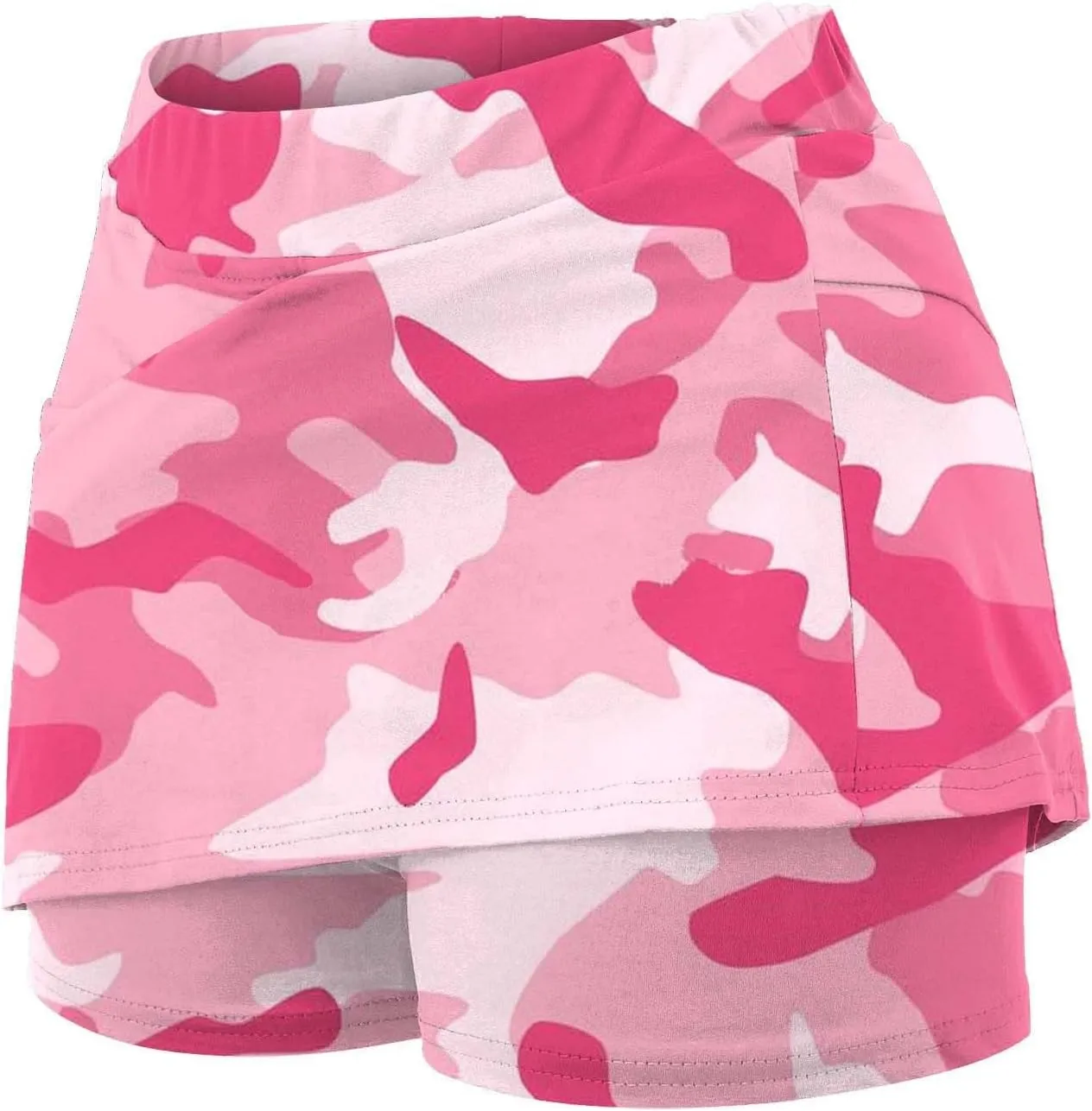 Skorts for Woman Athleisure Skirt with Pockets Camouflage Printed Mid Rise Skirts Tennis Tummy Control High Waisted