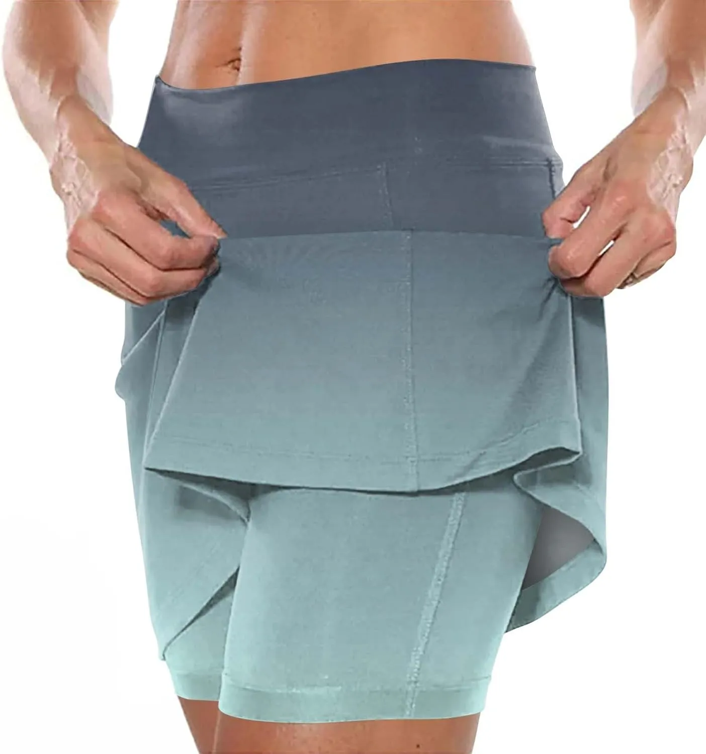 Skorts Skirts for Women Dressy High Waist Tummy Control Skirts Sports Workout Casual Loose Clothes with Pockets