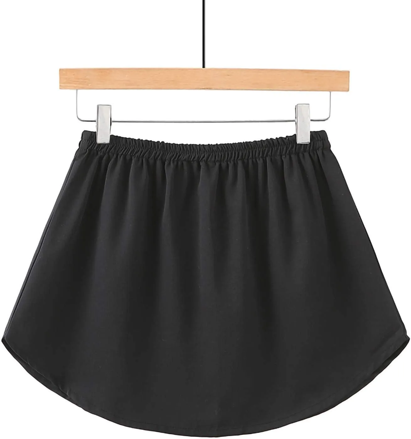 Tiered Size Women's Slip Half Skirt Layered Sheer Stripe Printing Extender Plus Skirt Skirt Plaid (Black, XL)