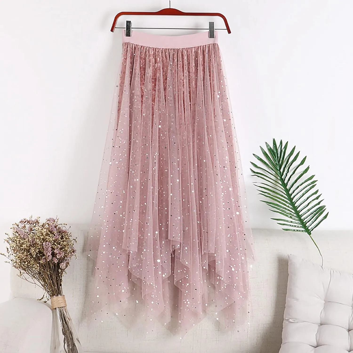 Tulle Skirts for Women High Waisted Tiered A Line Mesh Tutu Skirt Summer Loose Midi Fairy Skirt Festival Party Clubwear 2024