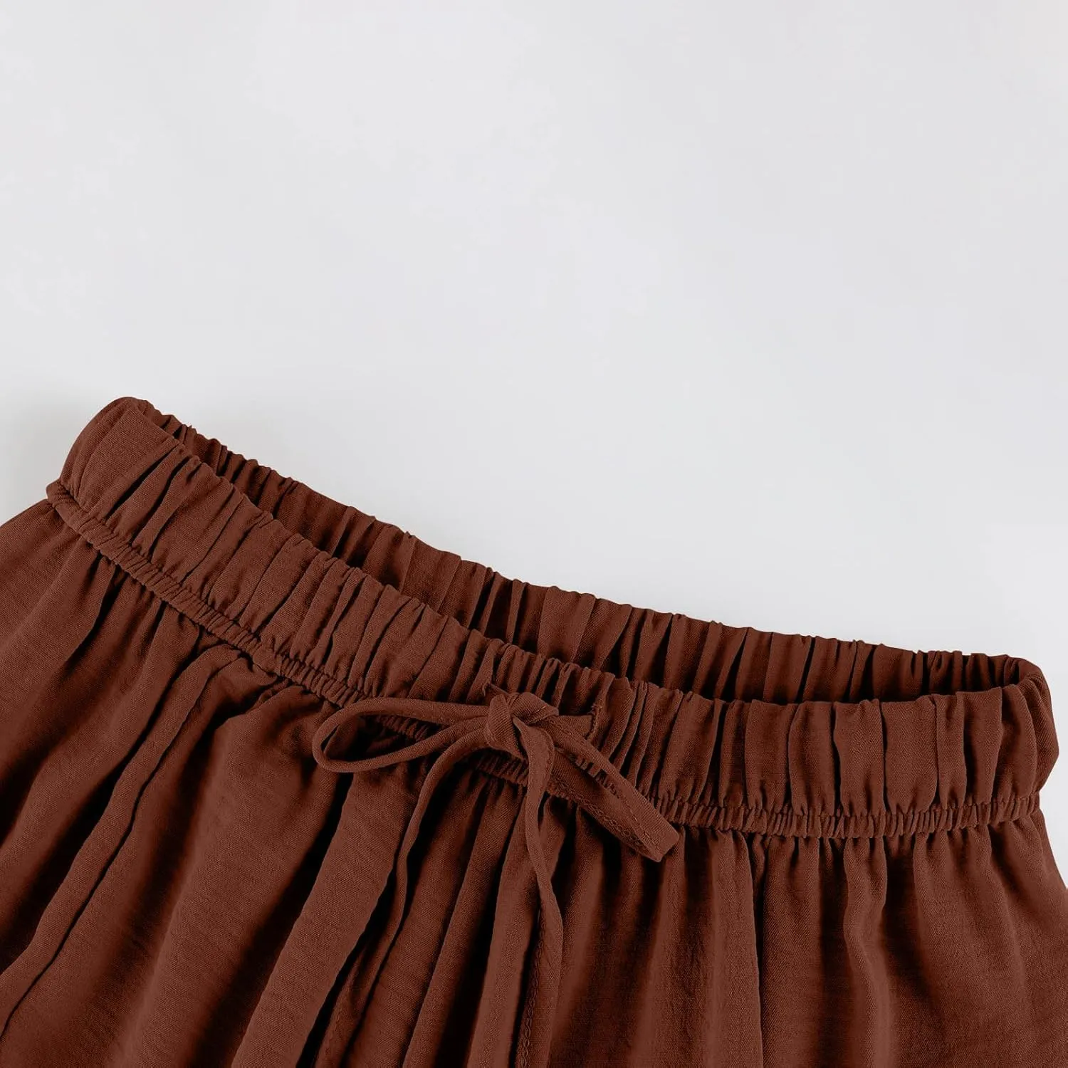TWGONE Women's Palazzo Pants Wide Leg Loose High Waist Flowy Lounge Pants Beach Drawstring Slacks with Pockets