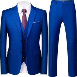 UNINUKOO Mens Suits 3 Piece Classic Fit Wedding Guest Outfit Suit Jacket Pants with Vest