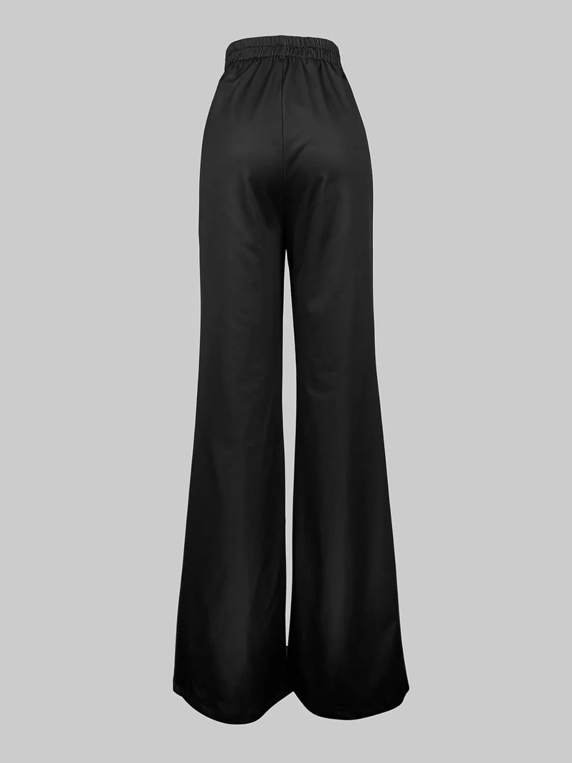 UOOZEE Women's Striped High Waist Wide Leg Pants with Pockets Loose Casual Trousers Business Work Pants