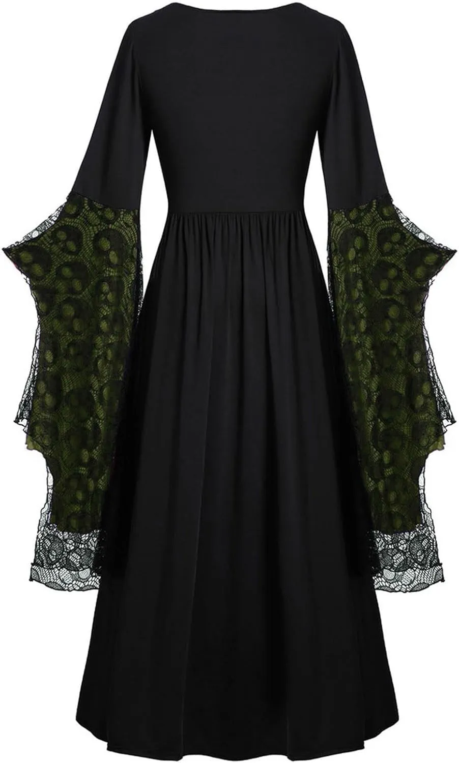 Vacation Halloween Dresses for Women Sleeve V Neck Lace Skull Midi Vintage Goth Thermal Fuzzy Dresses Women