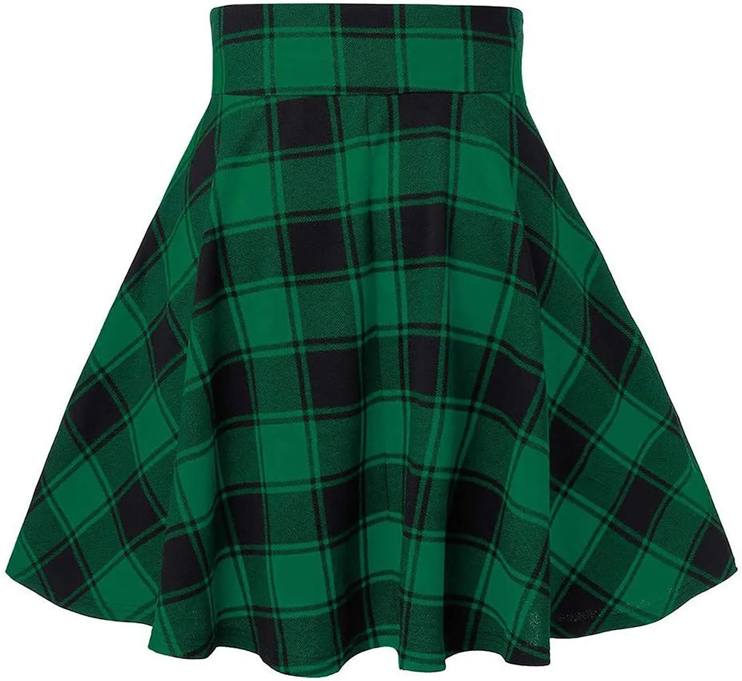 Vintage Gothic Plaid Mini Skirts for Women Lace-Up High Waist Flowy Skater Skirts Summer Casual Pleated Flare Skirt