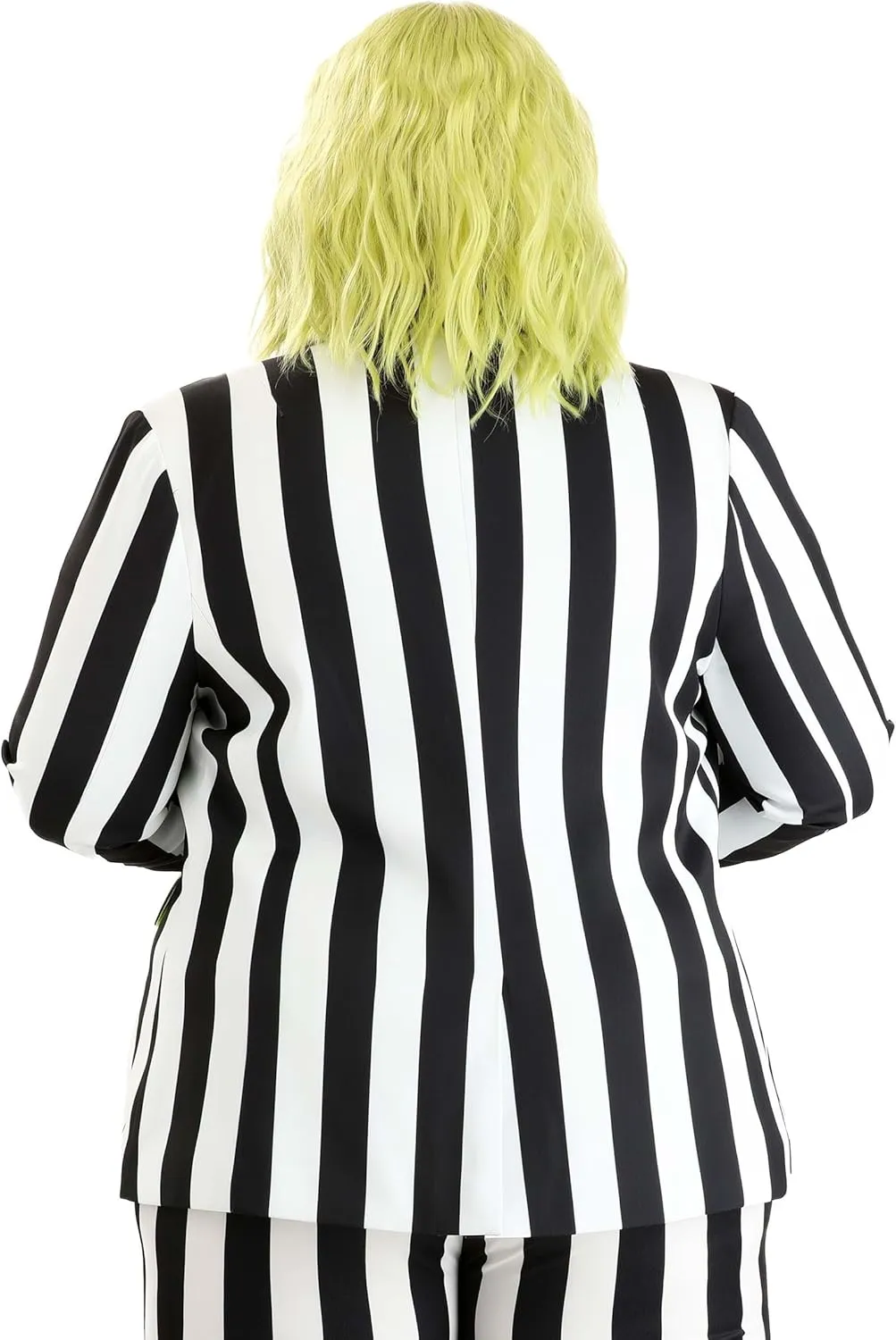 White and Black Stripe Women's Blazer | Mischievous Movie Character Themed Costume Jacket for Cosplay, Halloween