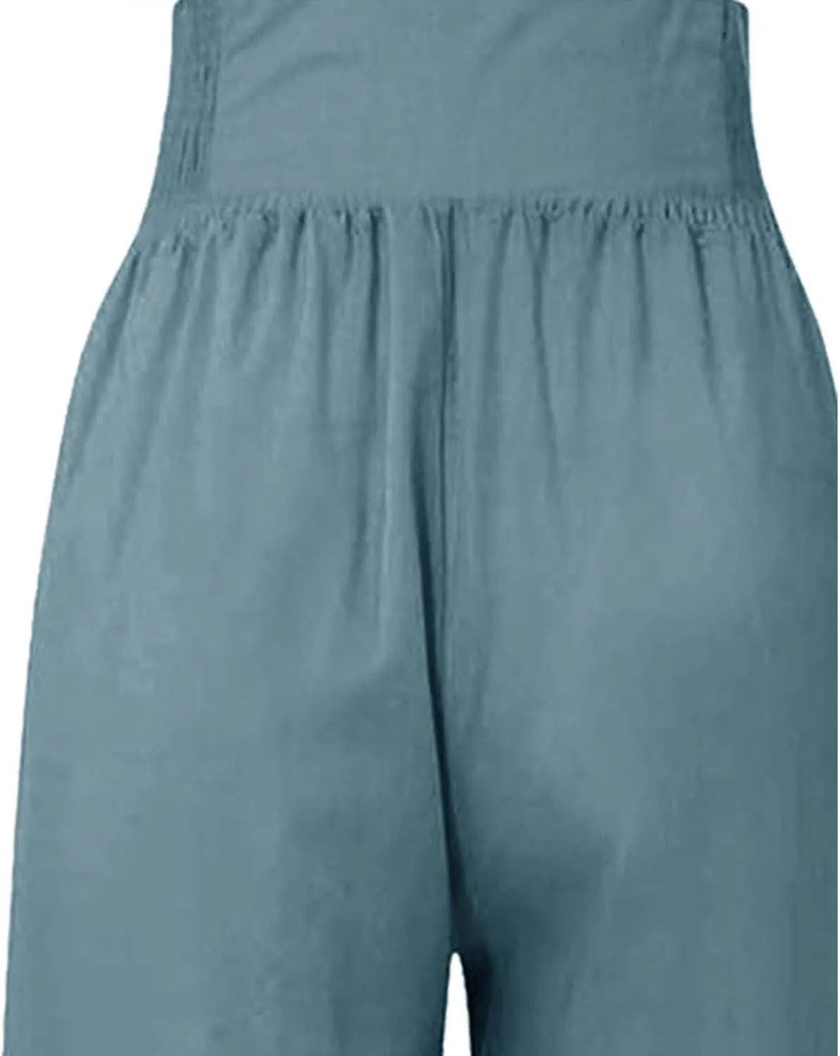 Wide Leg Work Pants for Women Pants Elastic Waist Summer Trousers 3/4 Length Pants with High Linen Pants for Women