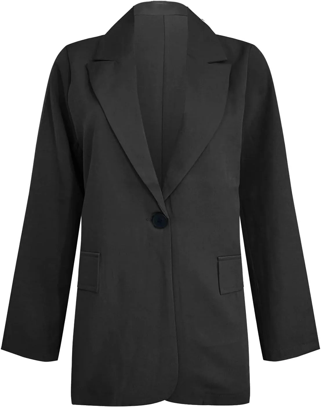 Women 2 Piece Plus Size Casual Blazers Open Front Long Sleeve Button Jackets and Pants Office Business Work Suit Set