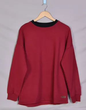 Women Crew Neck Full Sleeve Soft Fleece Sweatshirt-Maroon