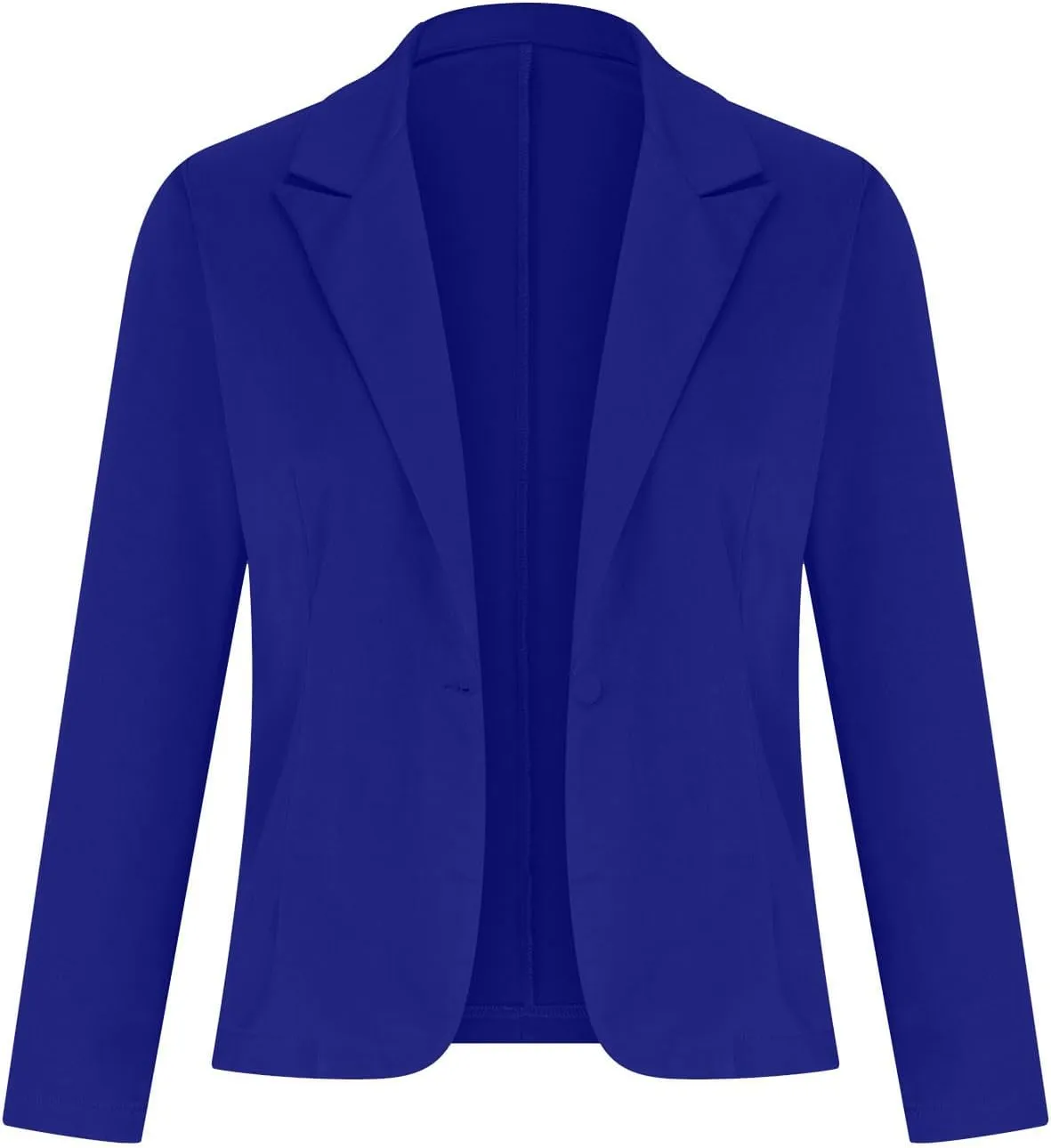 Women Fashion Button Down Blazer Suit Solid Long Sleeve Lapel Cardigan Blazer Business Casual Loose Jacket Coat