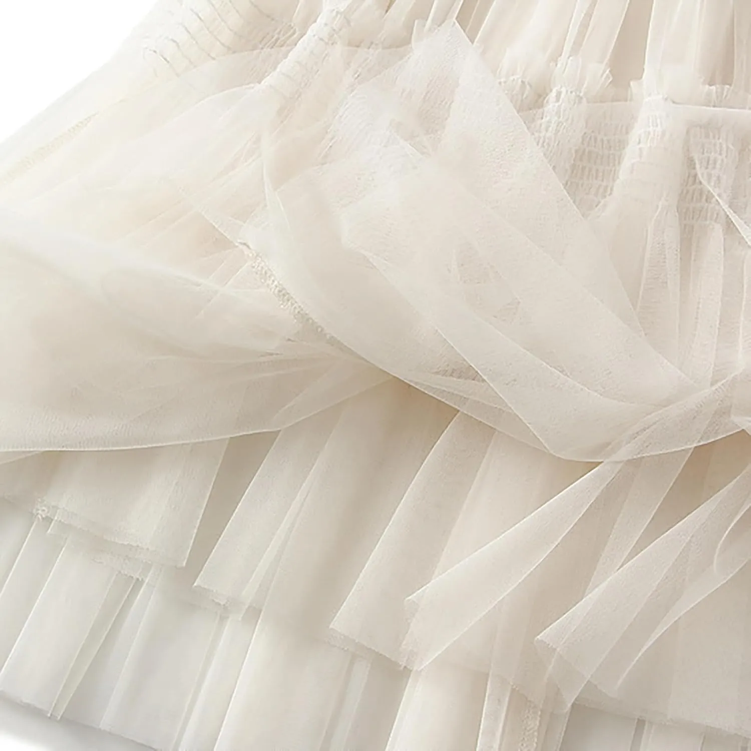 Women Mid Length Skirt Dance Party A Line High Waisted Ruffles Tulle Skirt Holiday Party Costume Half Skirt Women