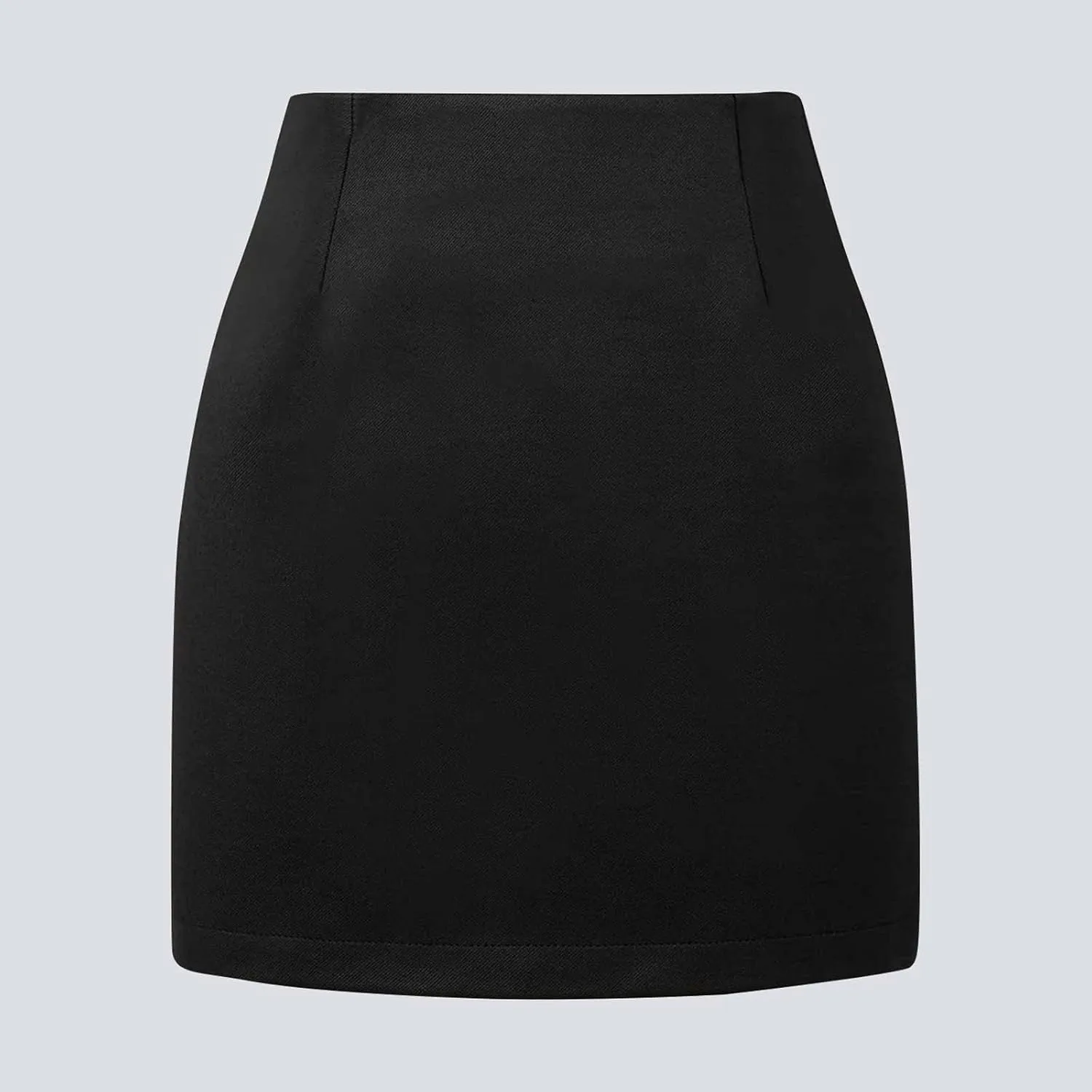 Women Plus Size Skirt Women Elegant Lettuce Trim Solid High Waisted Pencil Midi Skirt