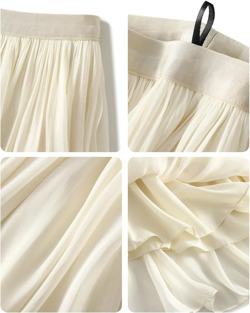 Women Skirt Summer Elastic High Waist Pleated Skirts Casual Midi Swing A-line Skirts