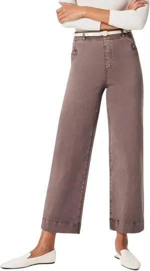 Women Stretch Twill Cropped Wide Leg Pant High Waist Straight Leg Chino Pants Casual Capri Pants Ankle Jeans