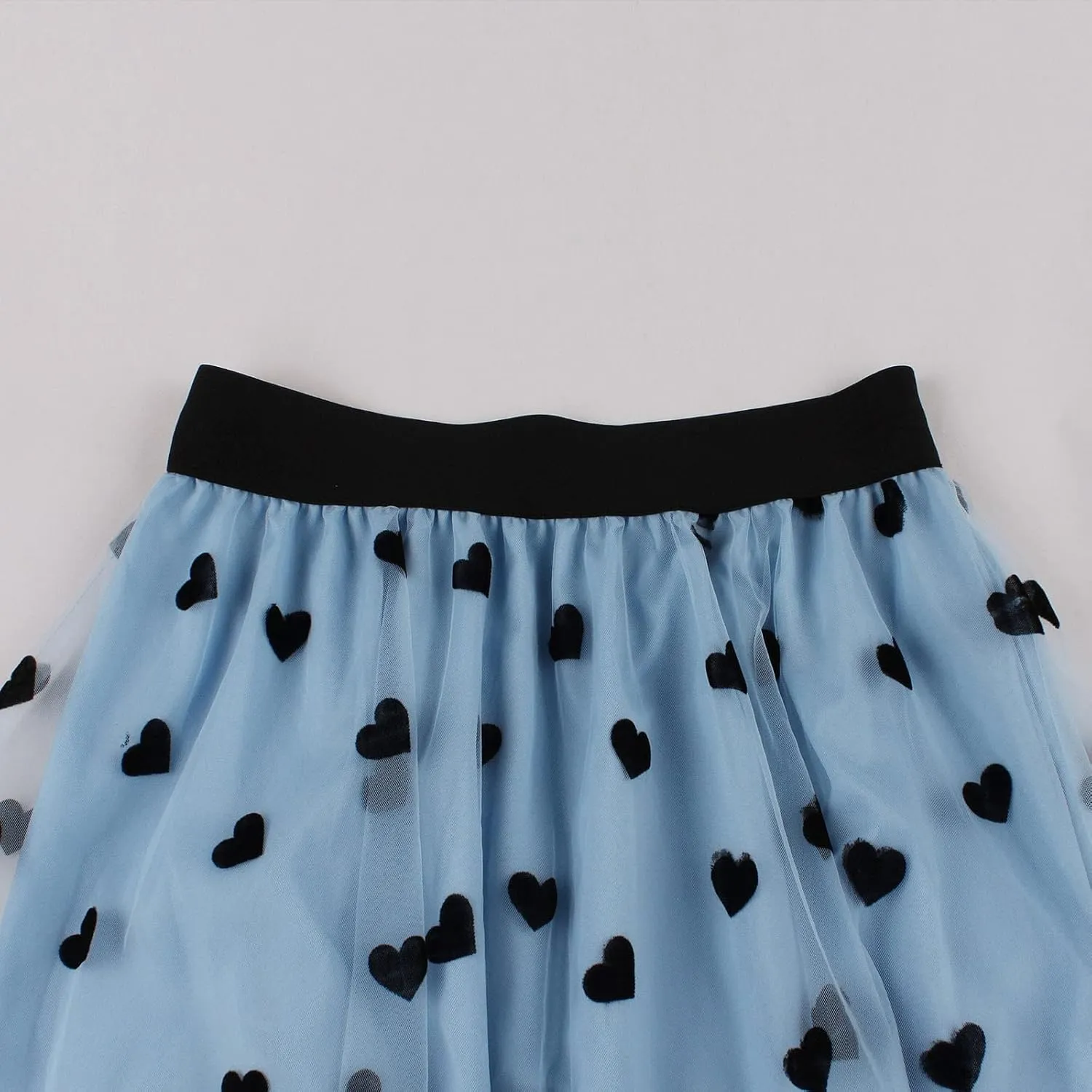 Women's A-Line Fairy Elastic Waist Tulle Midi Skirt Long Length Dressy Casual Trendy Summer Embroidered Mesh Skirts