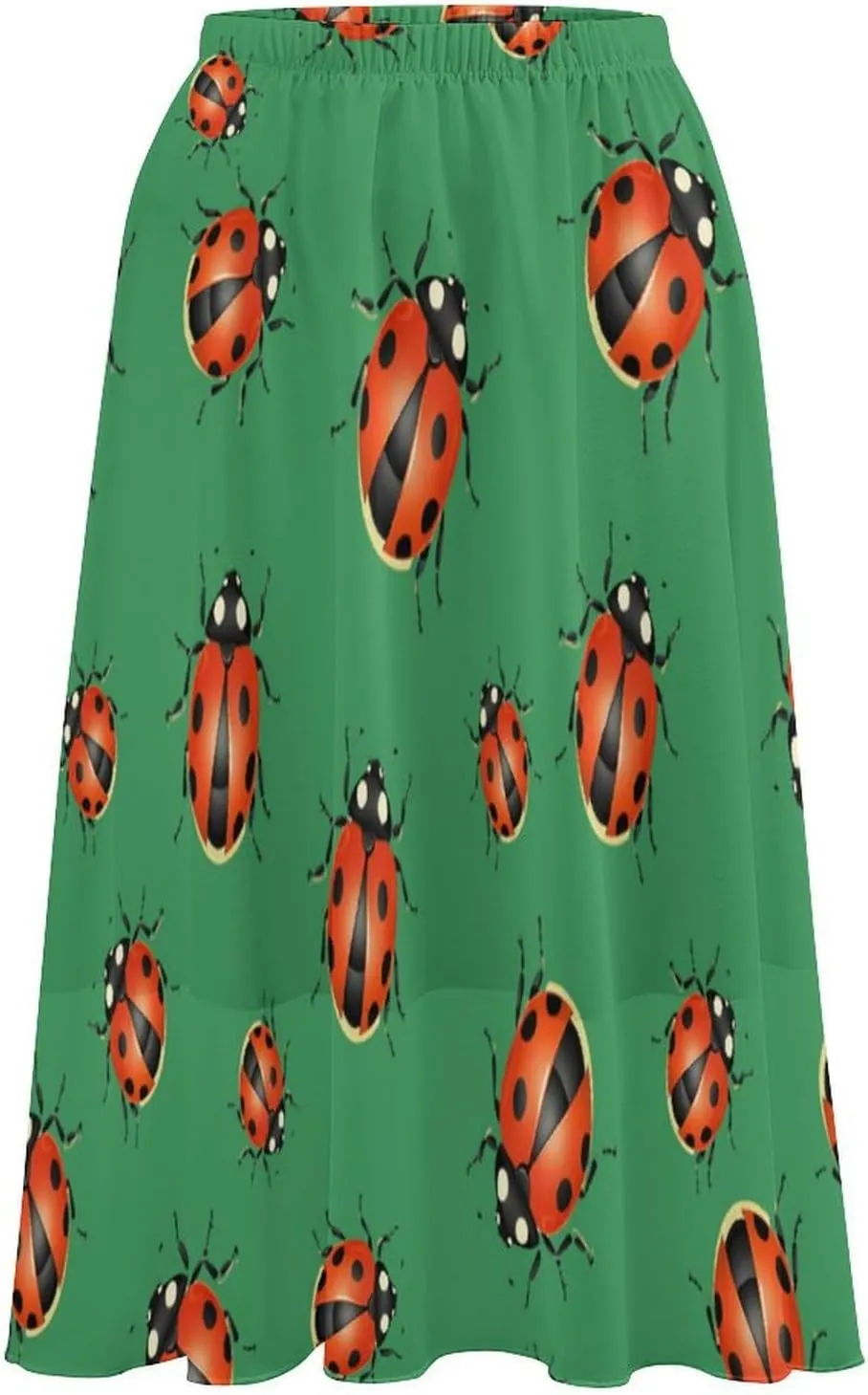 Women's A-Line Midi Skirt High Waist Knee Skirts Chiffon Summer Skirt