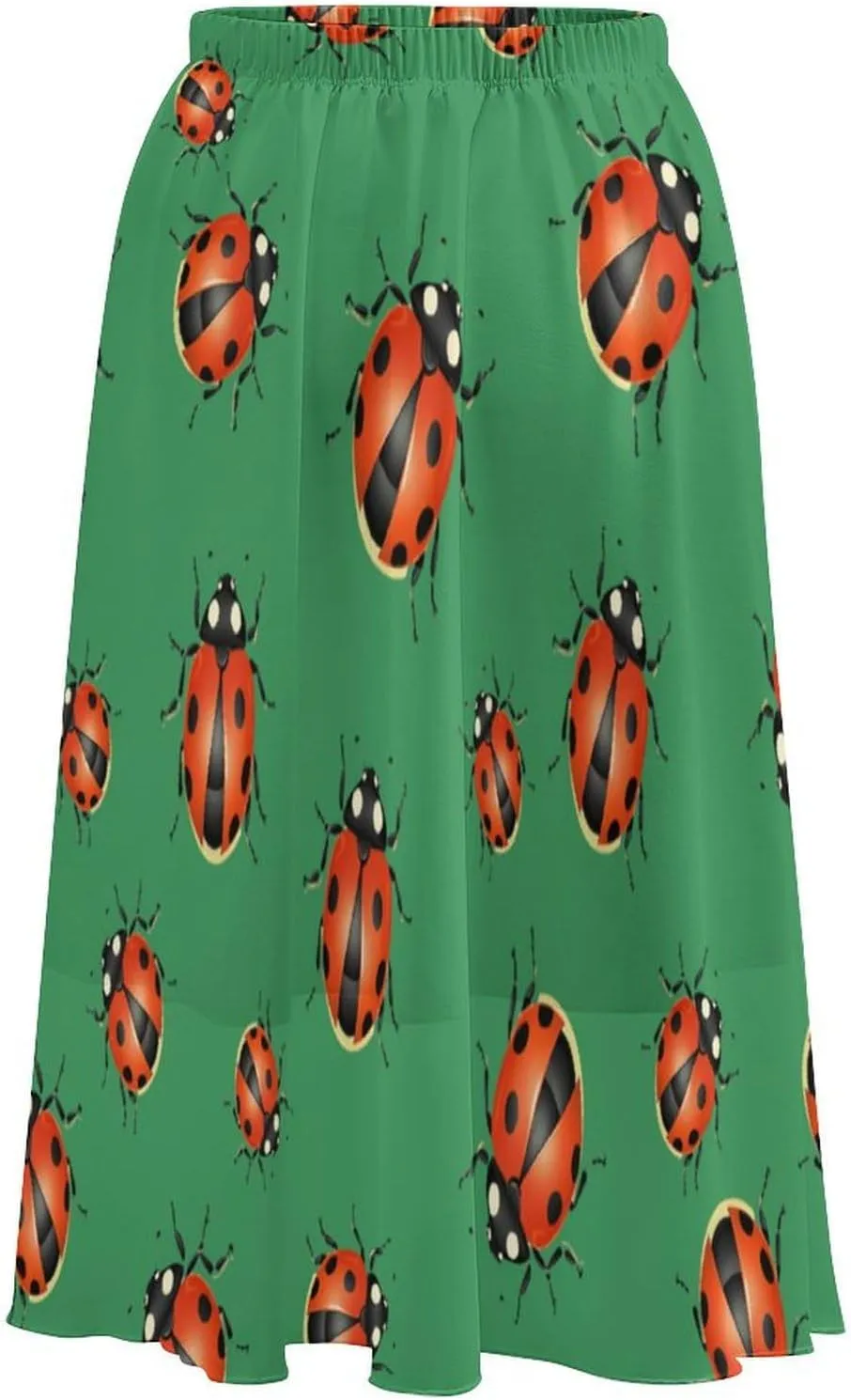 Women's A-Line Midi Skirt High Waist Knee Skirts Chiffon Summer Skirt