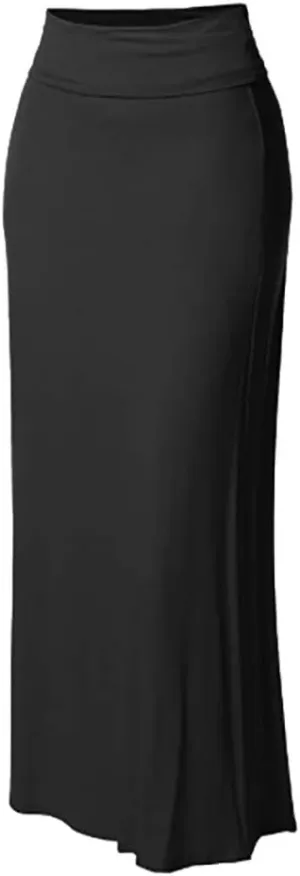 Women's Black Pleated Skirt Women Maxi Solid Comfort Bodycon High Waist Long Skirt Lady's Midi Skirts Spring