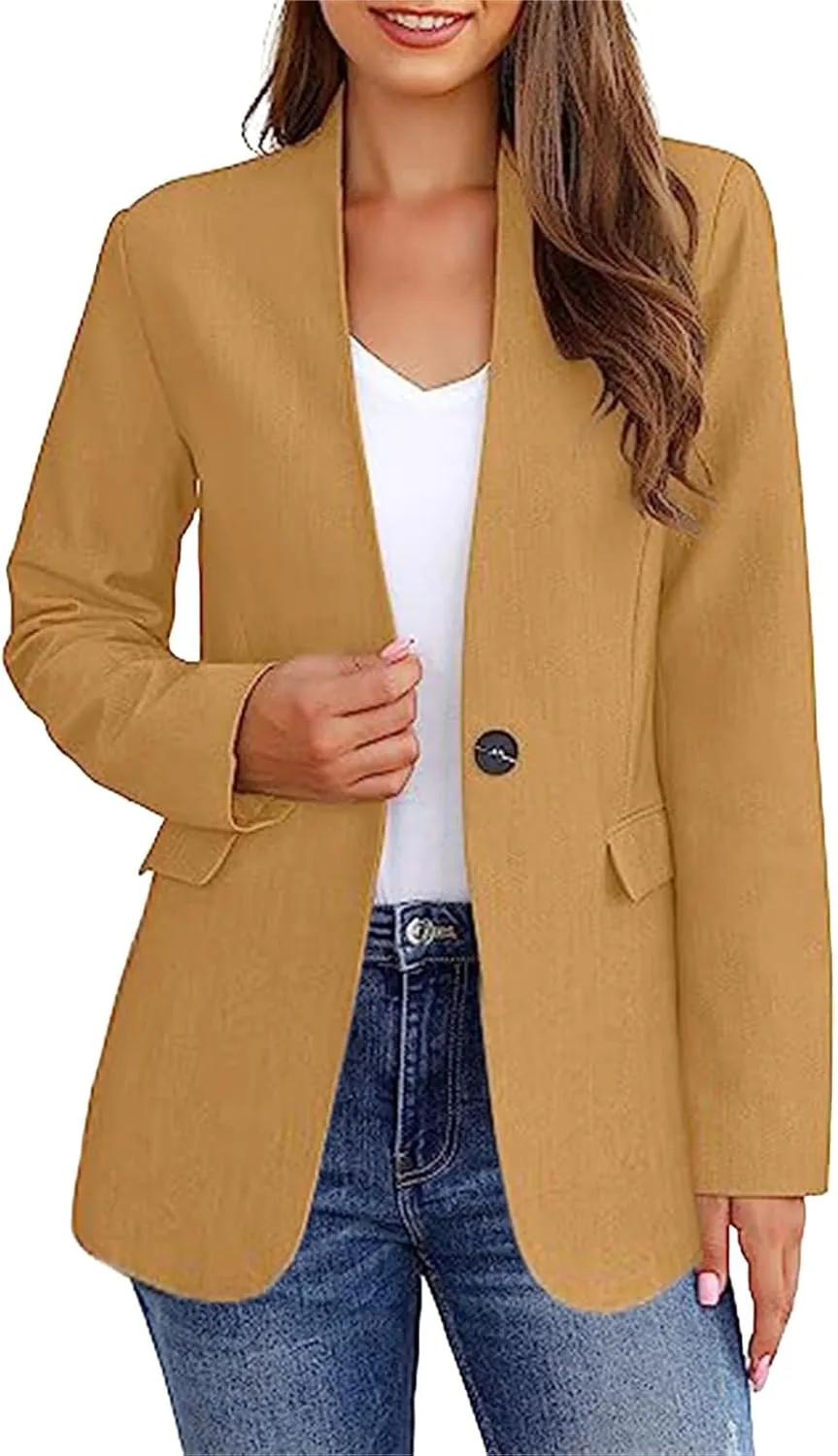 Womens Blazers for Work Casual Trendy Business Casual Jackets Open Front Cardigan Jacket Work Office Blazer Outwear
