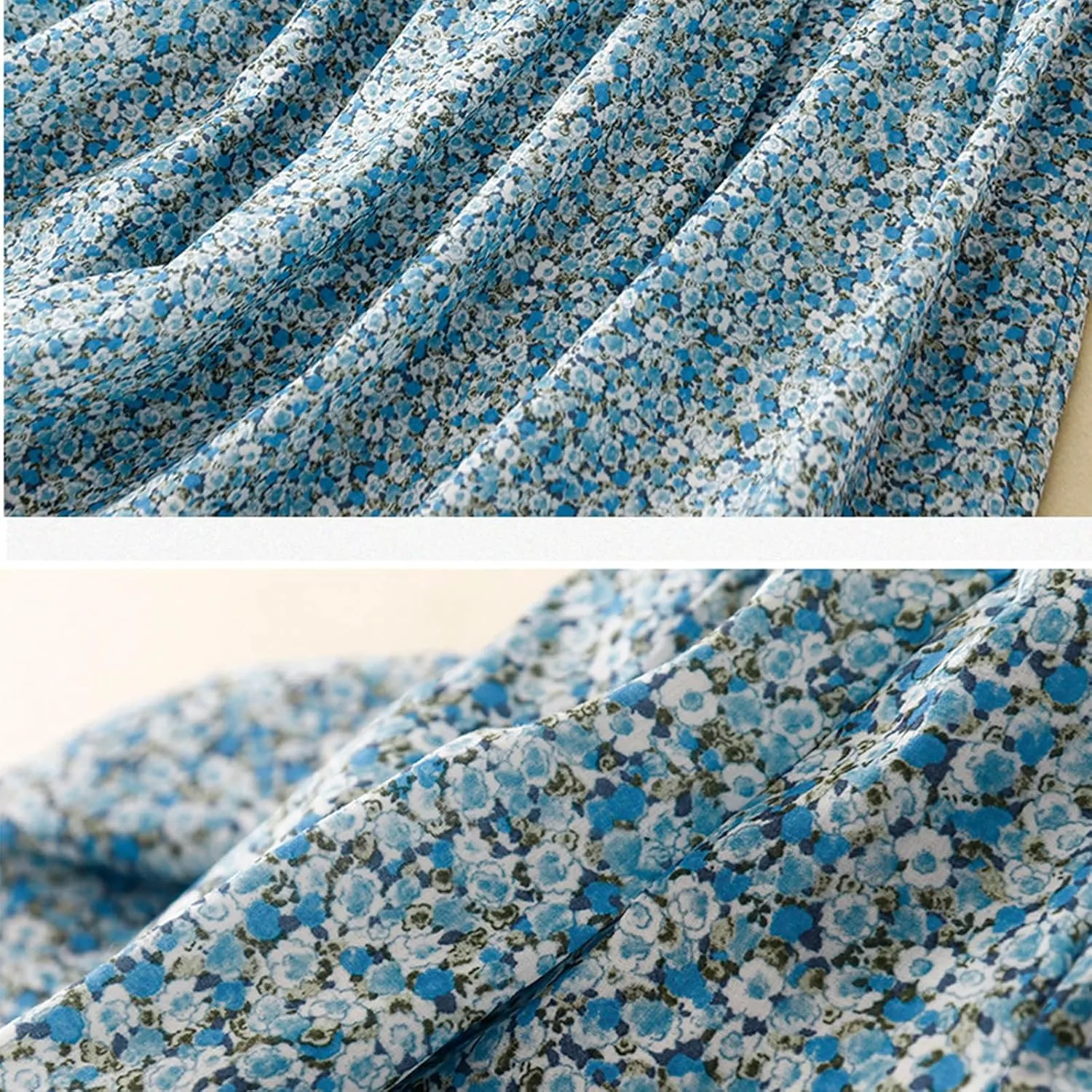 Womens Boho Skirt Elastic High Waist Pleated A-Line Skirts Summer Floral Print Casual Flowy Midi Skirt for Vacation